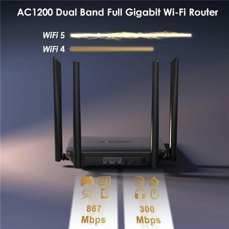 WAVLINK WN530HG4 Home Gigabit Ethernet MU-MIMO Router AC1200 Dual Band Router, US Plug, UK Plug, EU Plug, AU Plug WAVLINK WN530HG4 Home Gigabit Ethernet MU-MIMO Router AC1200 Dual Band Router, US Plug, UK Plug, EU Plug, AU Plug